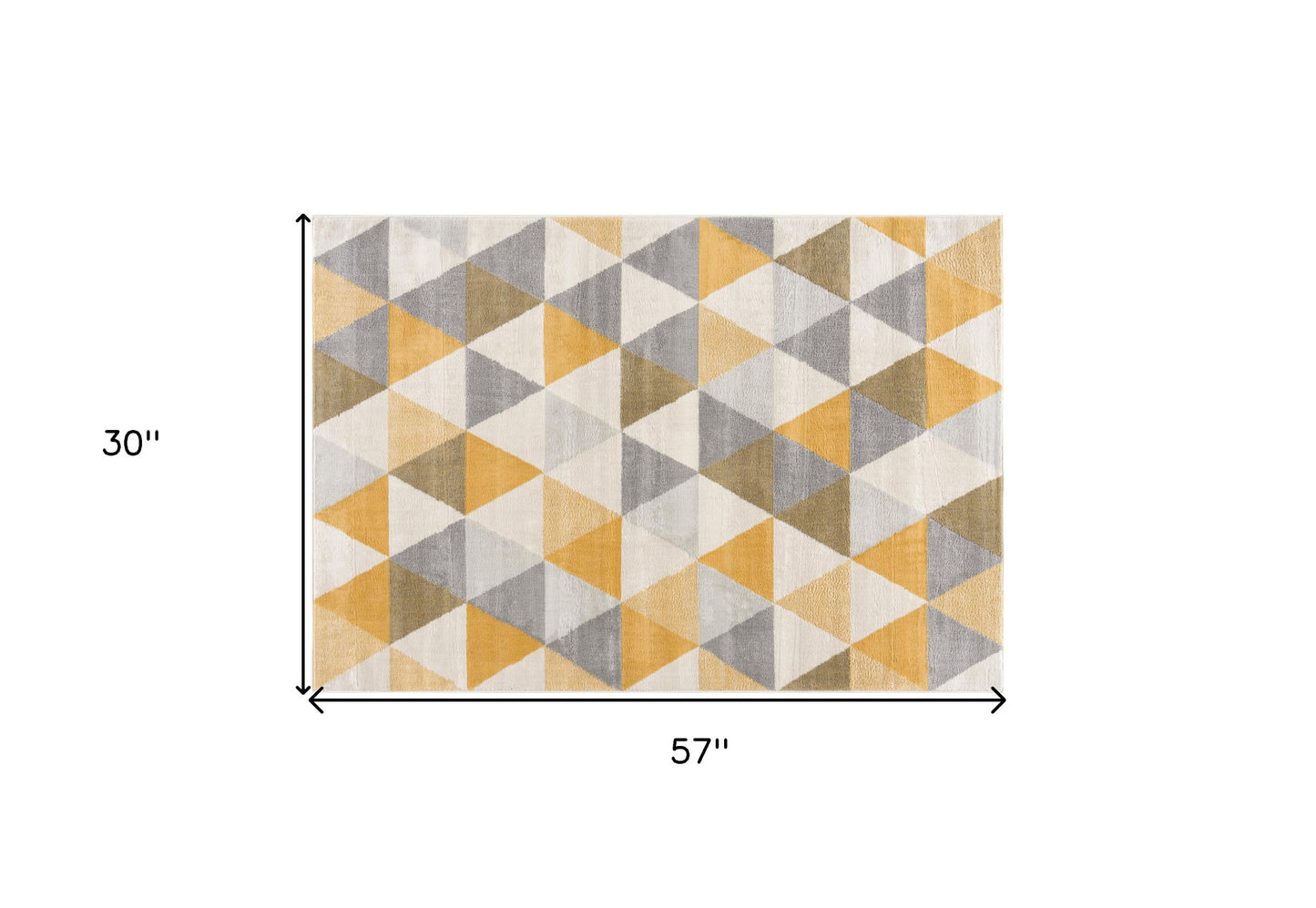 4' X 6' Yellow and Ivory Geometric Area Rug