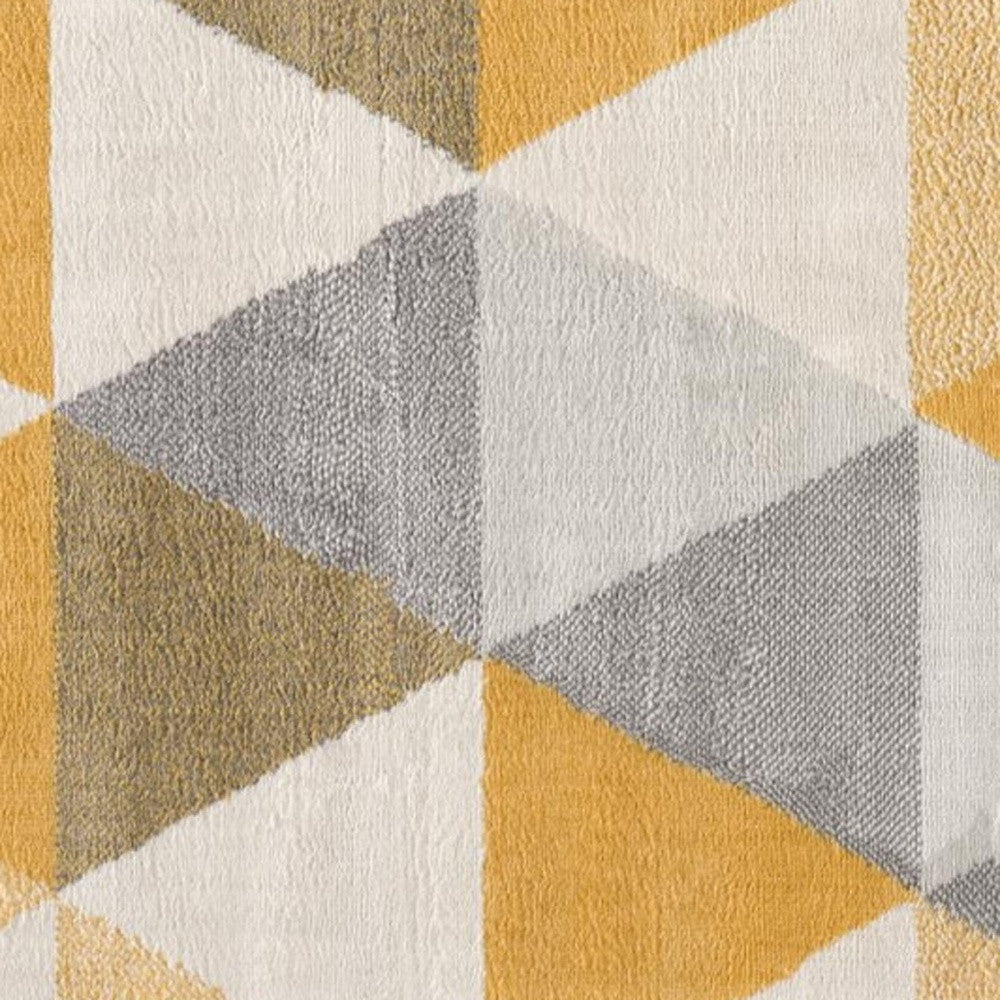 4' X 6' Yellow and Ivory Geometric Area Rug