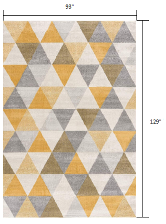 4' X 6' Yellow and Ivory Geometric Area Rug