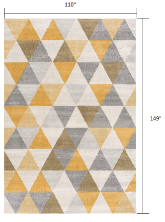 4' X 6' Yellow and Ivory Geometric Area Rug