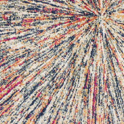 4' X 6' Cream Celestial Burst Abstract Area Rug