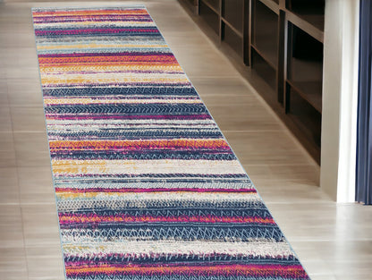 4' X 6' Multicolor Irregular Striped Area Rug