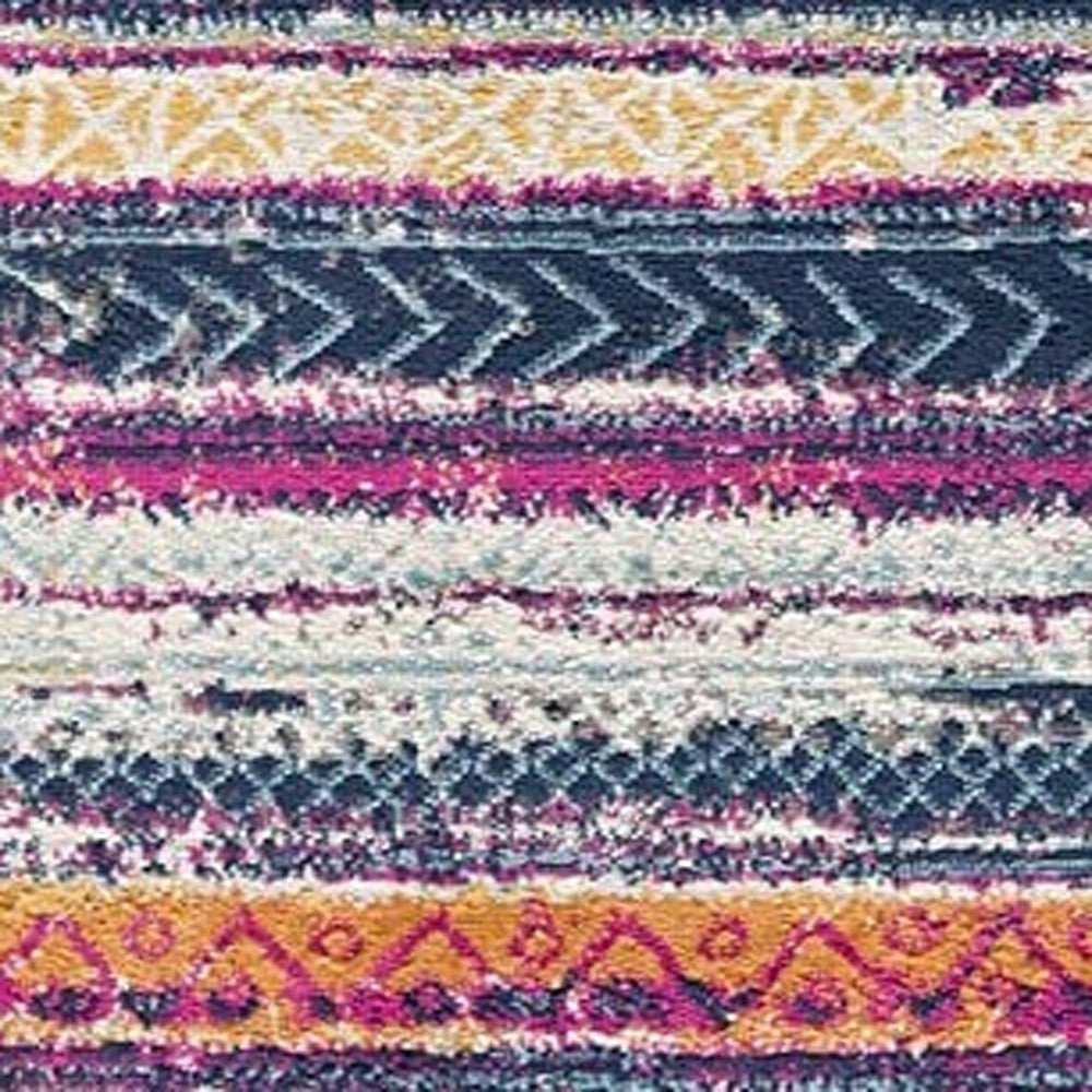 4' X 6' Multicolor Irregular Striped Area Rug