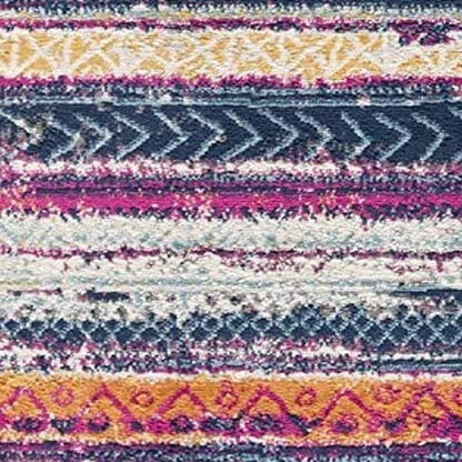 4' X 6' Multicolor Irregular Striped Area Rug