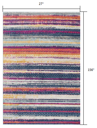 4' X 6' Multicolor Irregular Striped Area Rug