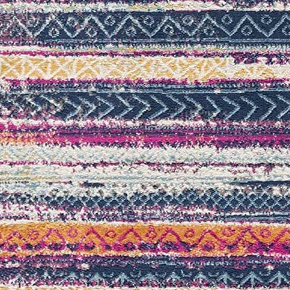 4' X 6' Multicolor Irregular Striped Area Rug