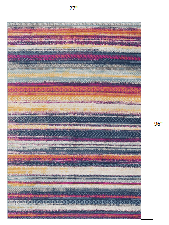 4' X 6' Multicolor Irregular Striped Area Rug