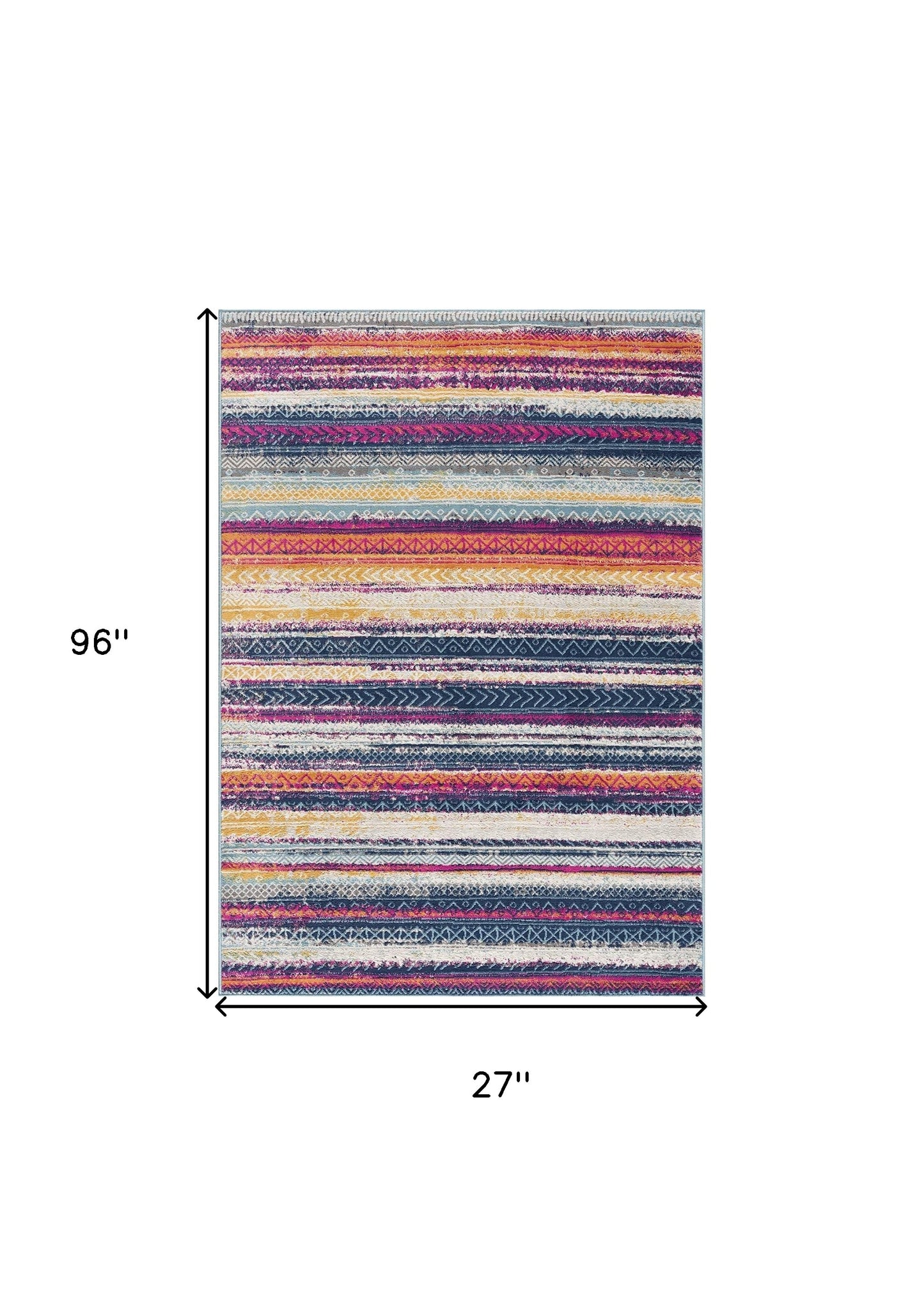 4' X 6' Multicolor Irregular Striped Area Rug