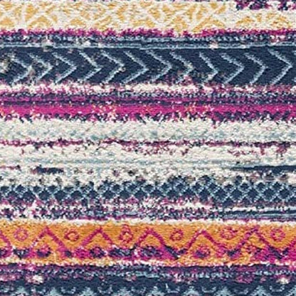 4' X 6' Multicolor Irregular Striped Area Rug