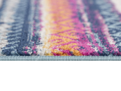 4' X 6' Multicolor Irregular Striped Area Rug