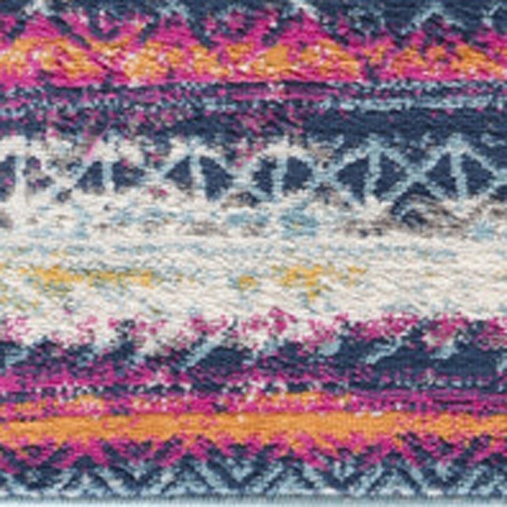 4' X 6' Multicolor Irregular Striped Area Rug