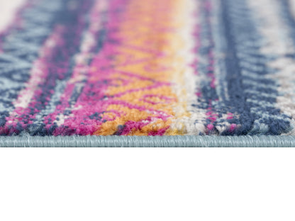 4' X 6' Multicolor Irregular Striped Area Rug