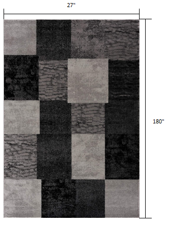 6' X 9' Gray Checkered Dhurrie Area Rug