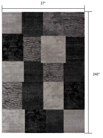 6' X 9' Gray Checkered Dhurrie Area Rug