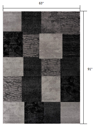 6' X 9' Gray Checkered Dhurrie Area Rug