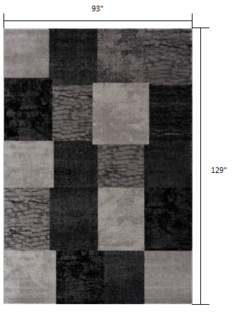 6' X 9' Gray Checkered Dhurrie Area Rug