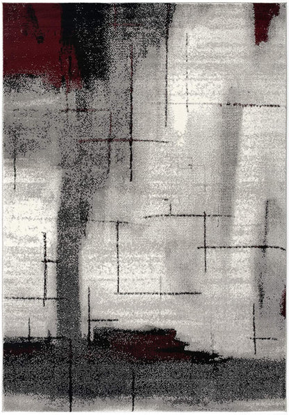 5' X 7' Gray Abstract Dhurrie Area Rug