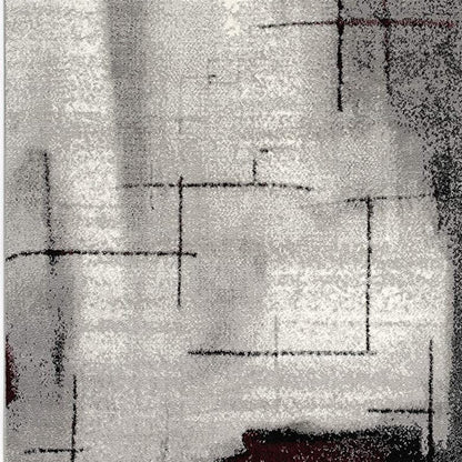 5' X 7' Gray Abstract Dhurrie Area Rug