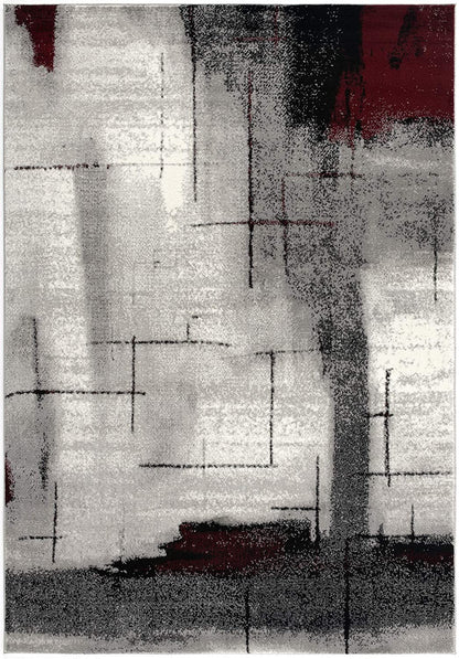 5' X 7' Gray Abstract Dhurrie Area Rug