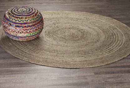 7' X 7' Gray Round Handmade Area Rug