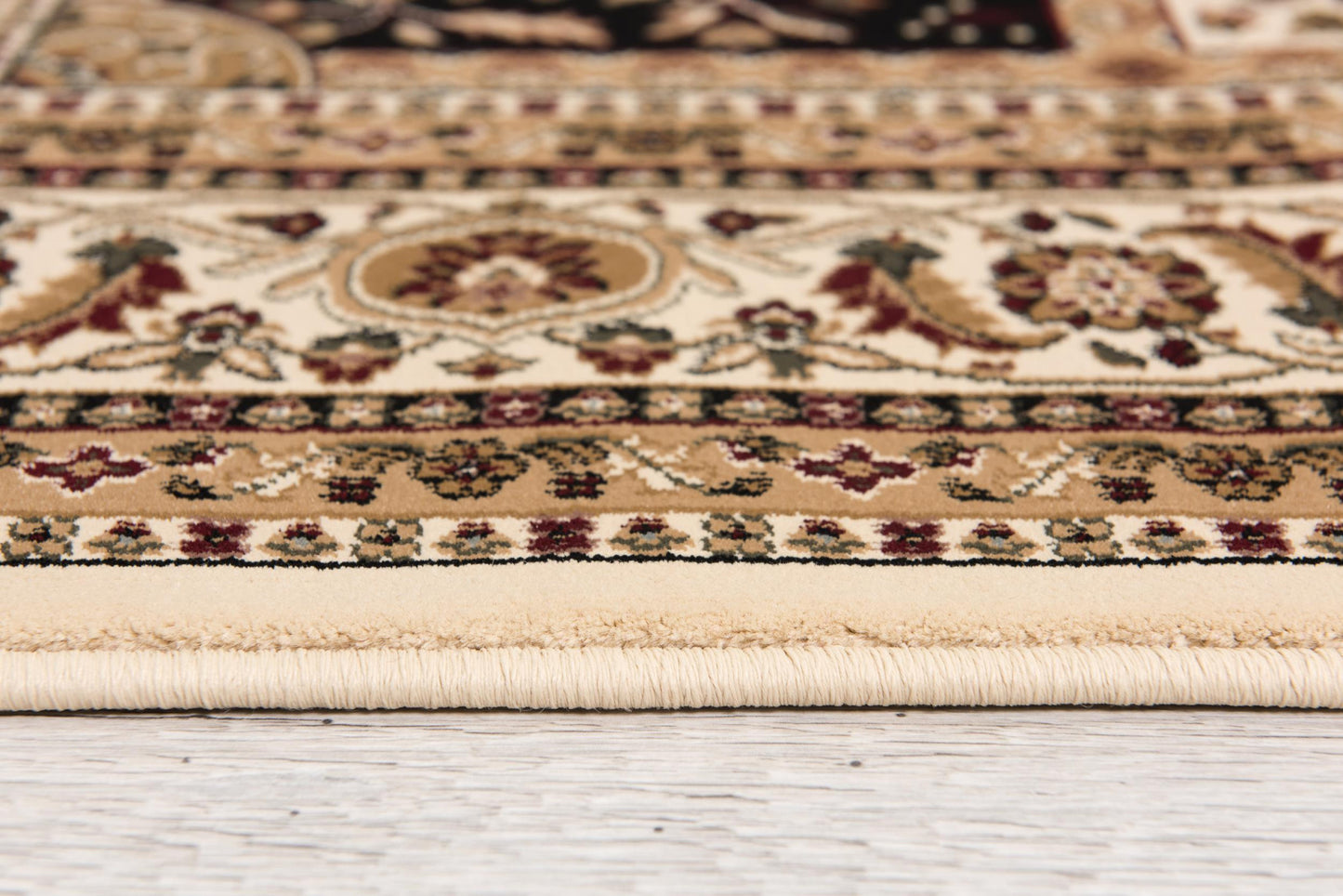 10' Runner Beige and Black Oriental Power Loom Runner Rug