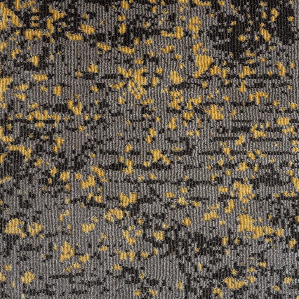 8' X 10' Gray and Yellow Abstract Sprinkle Area Rug