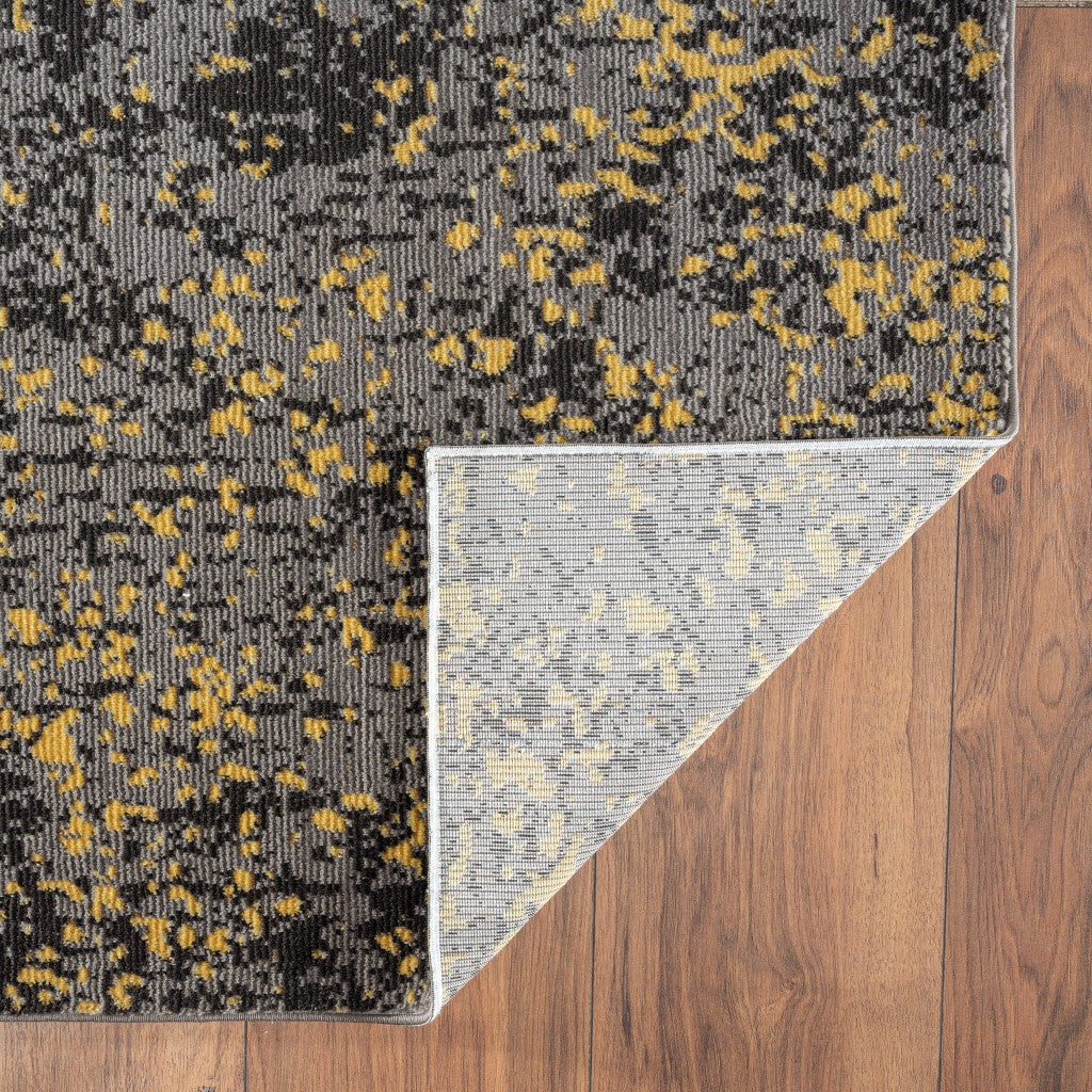 8' X 10' Gray and Yellow Abstract Sprinkle Area Rug