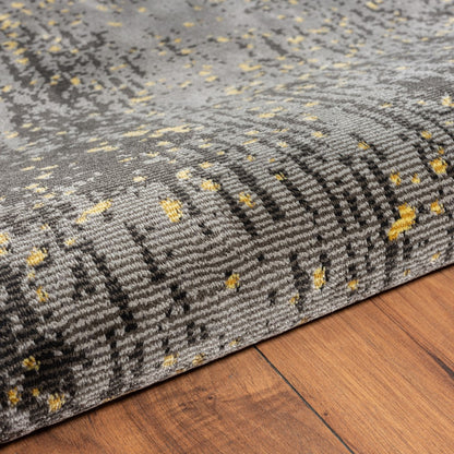 8' X 10' Gray and Yellow Abstract Sprinkle Area Rug