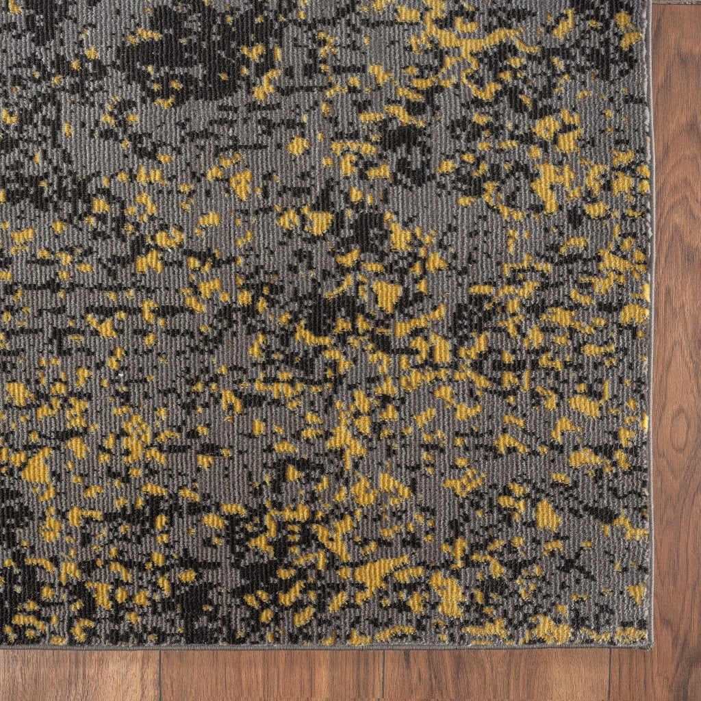 8' X 10' Gray and Yellow Abstract Sprinkle Area Rug