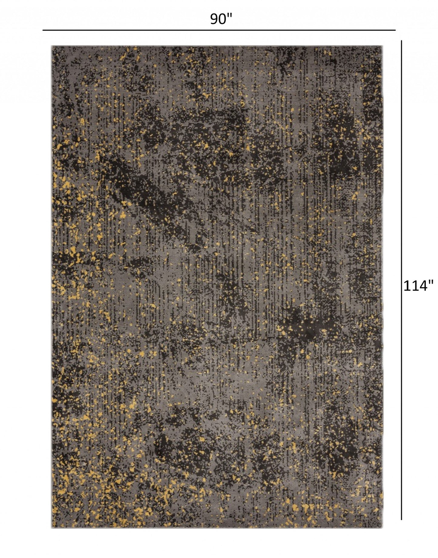 8' X 10' Gray and Yellow Abstract Sprinkle Area Rug