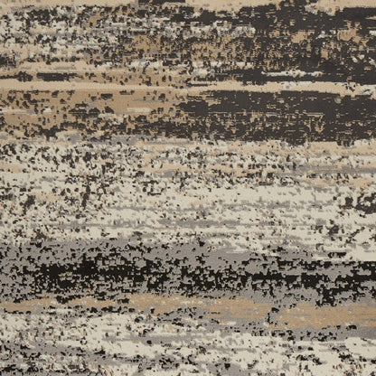 5' X 7' Beige and Black Abstract Desert Area Rug