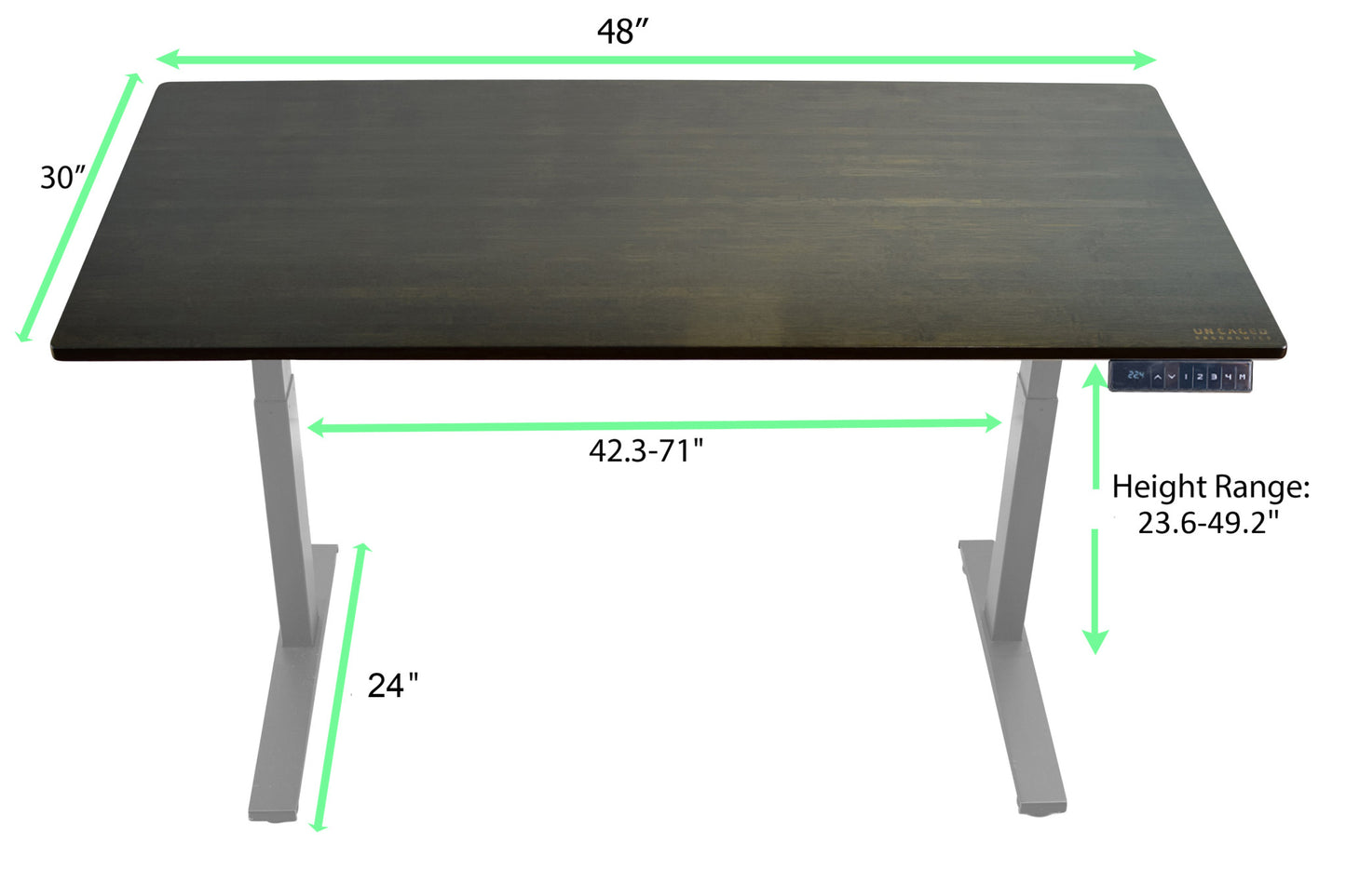 Gray Bamboo Dual Motor Electric Office Adjustable Computer Desk