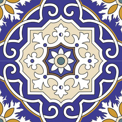 7" X 7" Blue White and Gold Mosaic Removable Tiles