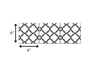 6" X 6" Black and White Quatrefoil Peel and Stick Tiles