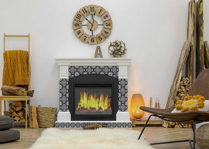 8" X 8" Black and White Roka Peel and Stick Removable Tiles