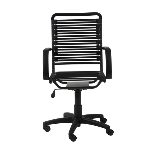 Black Adjustable Swivel Bungee Rolling Office Chair