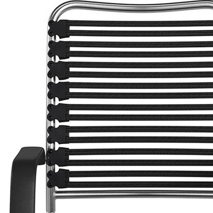 Black and Silver Adjustable Swivel Bungee Rolling Office Chair