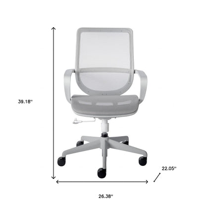 Gray Adjustable Swivel Mesh Rolling Office Chair