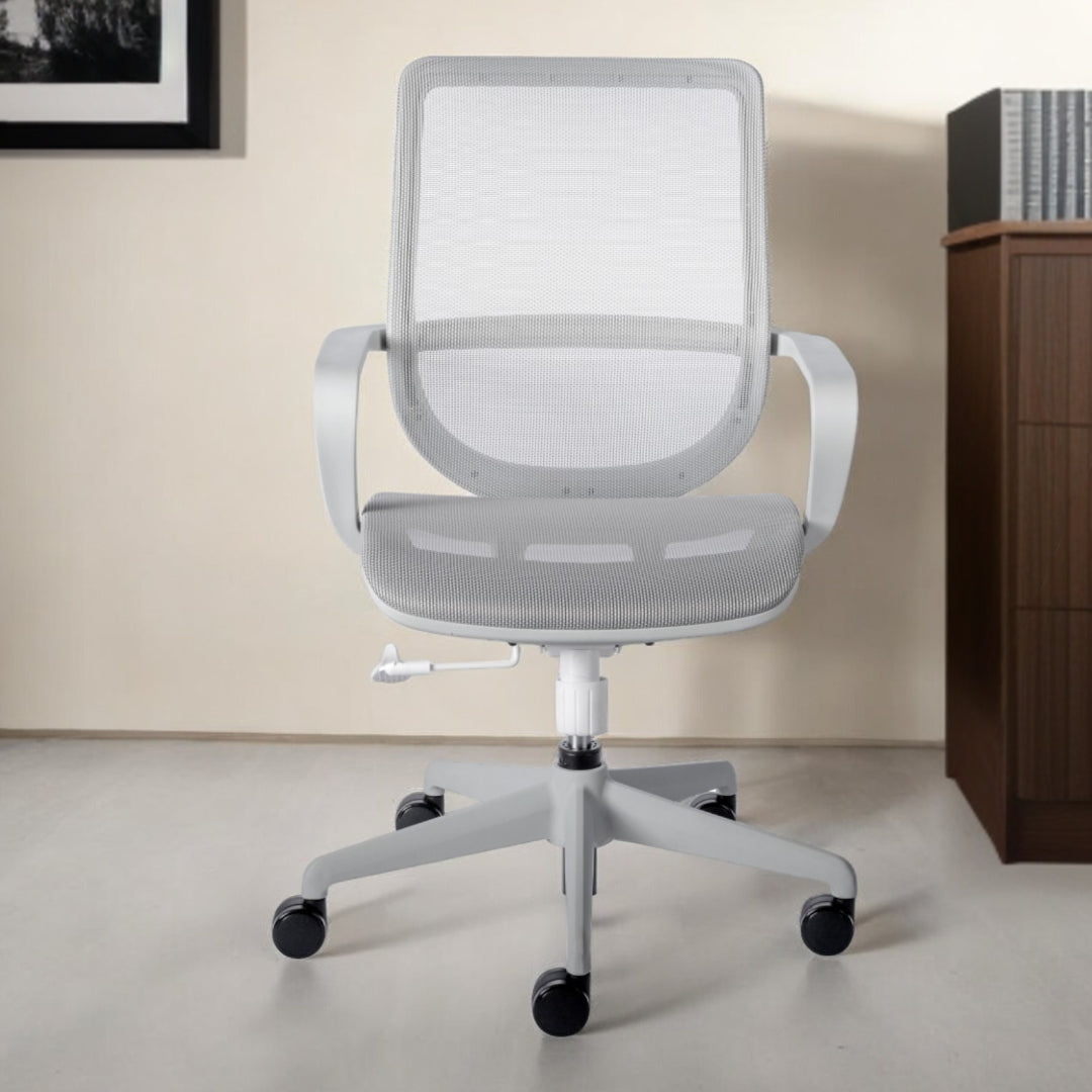 Gray Adjustable Swivel Mesh Rolling Office Chair