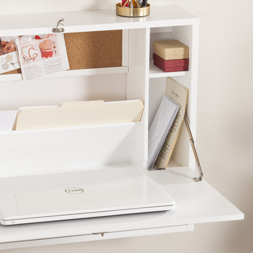 White Wall Mount Folding Desk