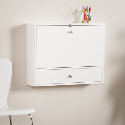 White Wall Mount Folding Desk