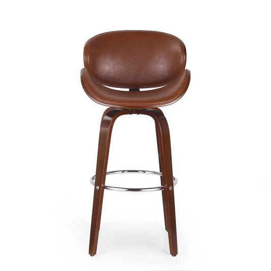 Lumos - Mid Century Modern Upholstered Swivel Barstool