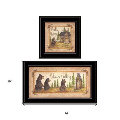 Set Of Two Natures Or Bath 2 Black Framed Print Wall Art