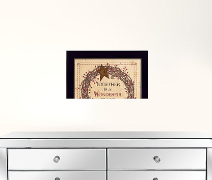 Set Of Two Together Is A Wonderful Place Black Framed Print Wall Art