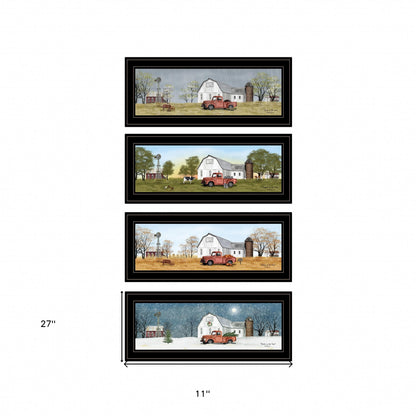 Set Of Four Billy Jacobs Four Seasons Collection V 4-Piece Black Frame 2 Black Framed Print Wall Art