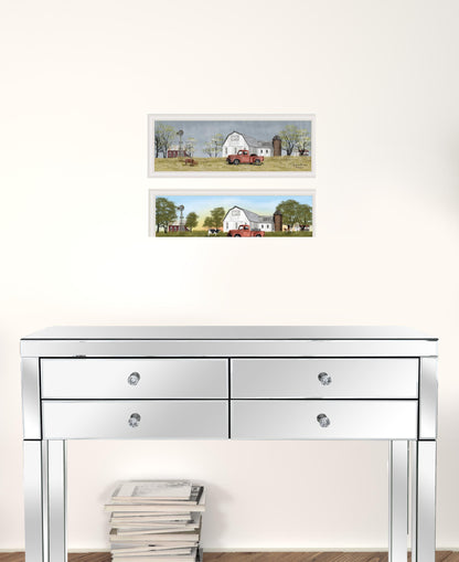 Set Of Two Billy Jacobs Summer Or Spring Seasonal White Frame White Framed Print Wall Art