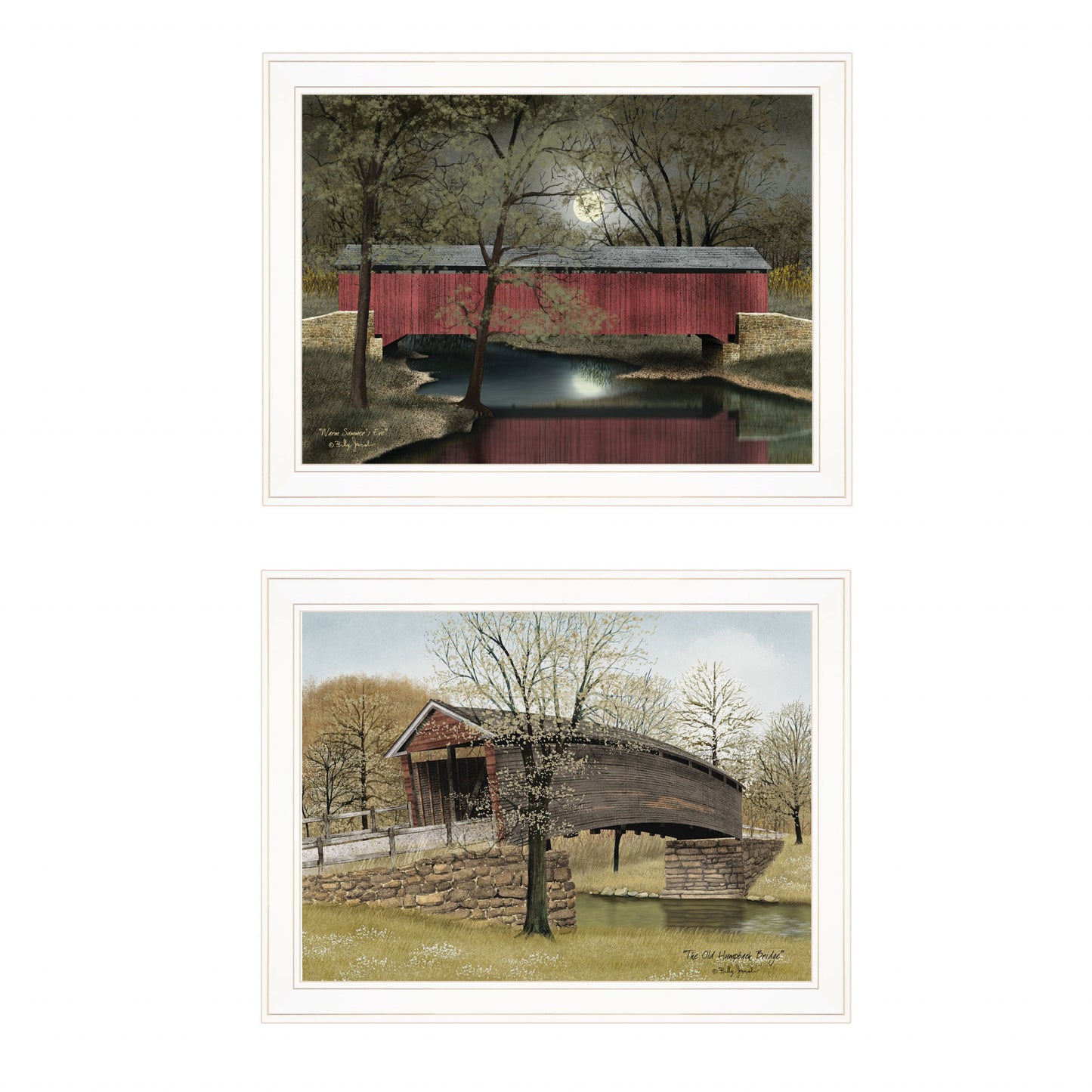 Set Of Two Bridge Collection I 2-Piece 1 White Framed Print Wall Art