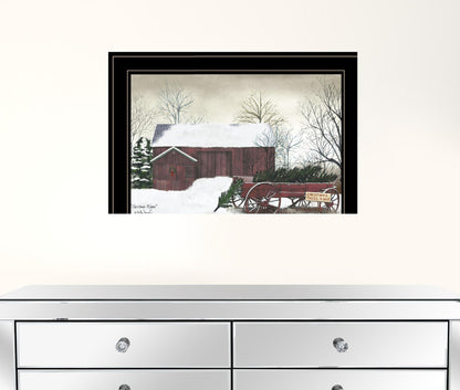 Christmas Wagon 2 Black Framed Print Wall Art