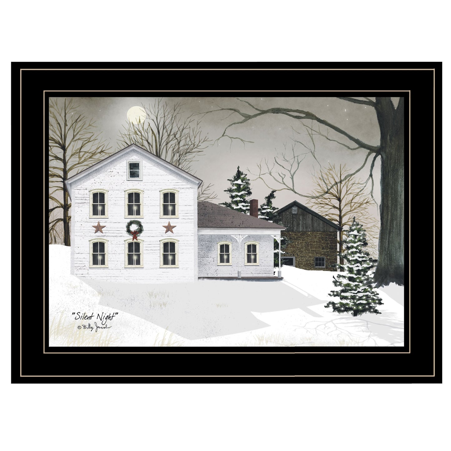 Silent Night 1 Black Framed Print Wall Art