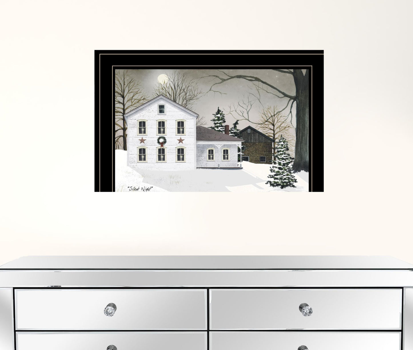 Silent Night 1 Black Framed Print Wall Art